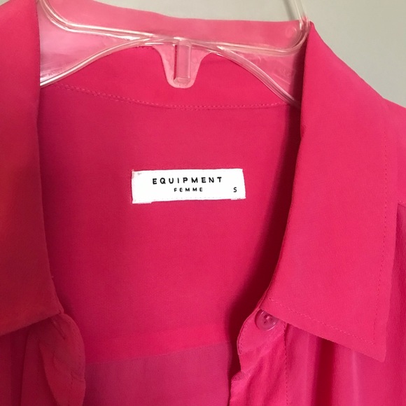 Equipment Small silk blouse hot pink button down - Picture 2 of 4